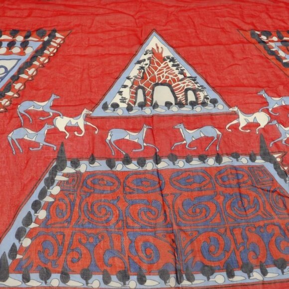 Hermes Paris Qui Roule Silk Red & Blue - Picture 7 of 10